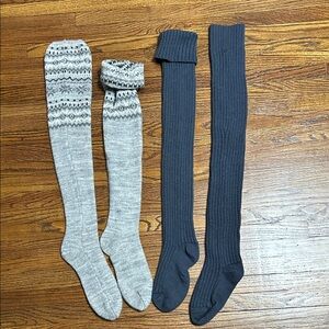 2 pairs of thick over the knee Socks